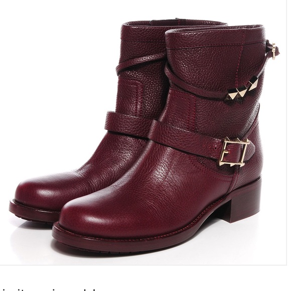Valentino Rockstud Rouge Absolute Moto Boot - Picture 4 of 6